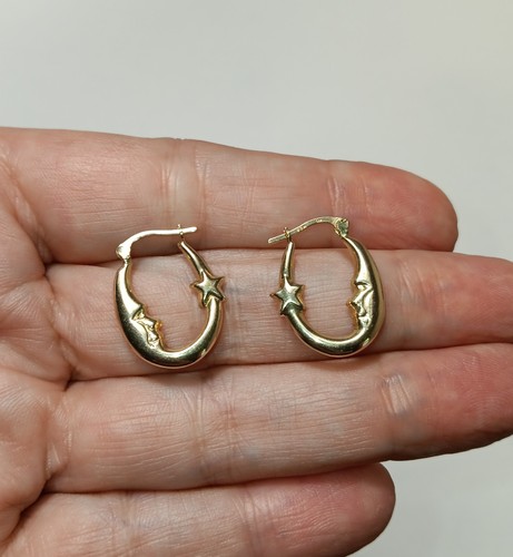 14k gold crescent moon - gold,