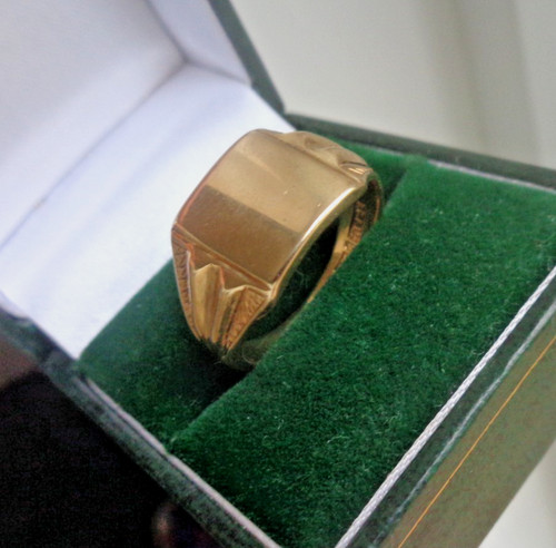 Oro anello sigillo 9ct giallo - oro,