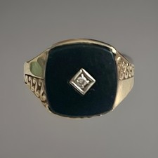 Anello oro 9 kt onice nera e