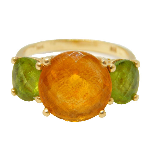 Anello vestito tre pietre oro