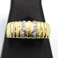 Anello fascia con 6 diamanti