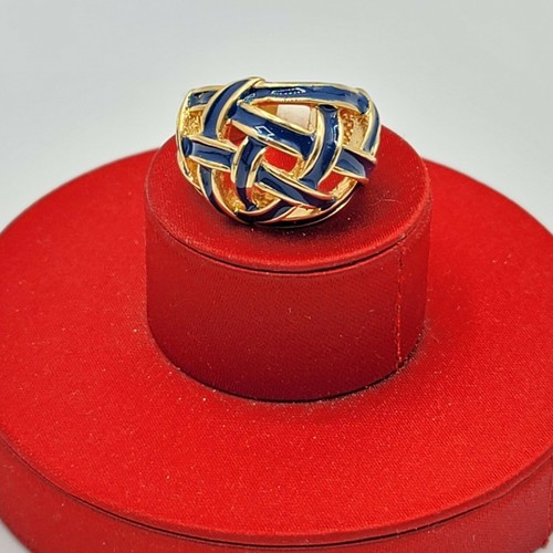 Anello vintage smalto blu - tg,