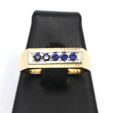 Anello uomo con 5 zaffiri